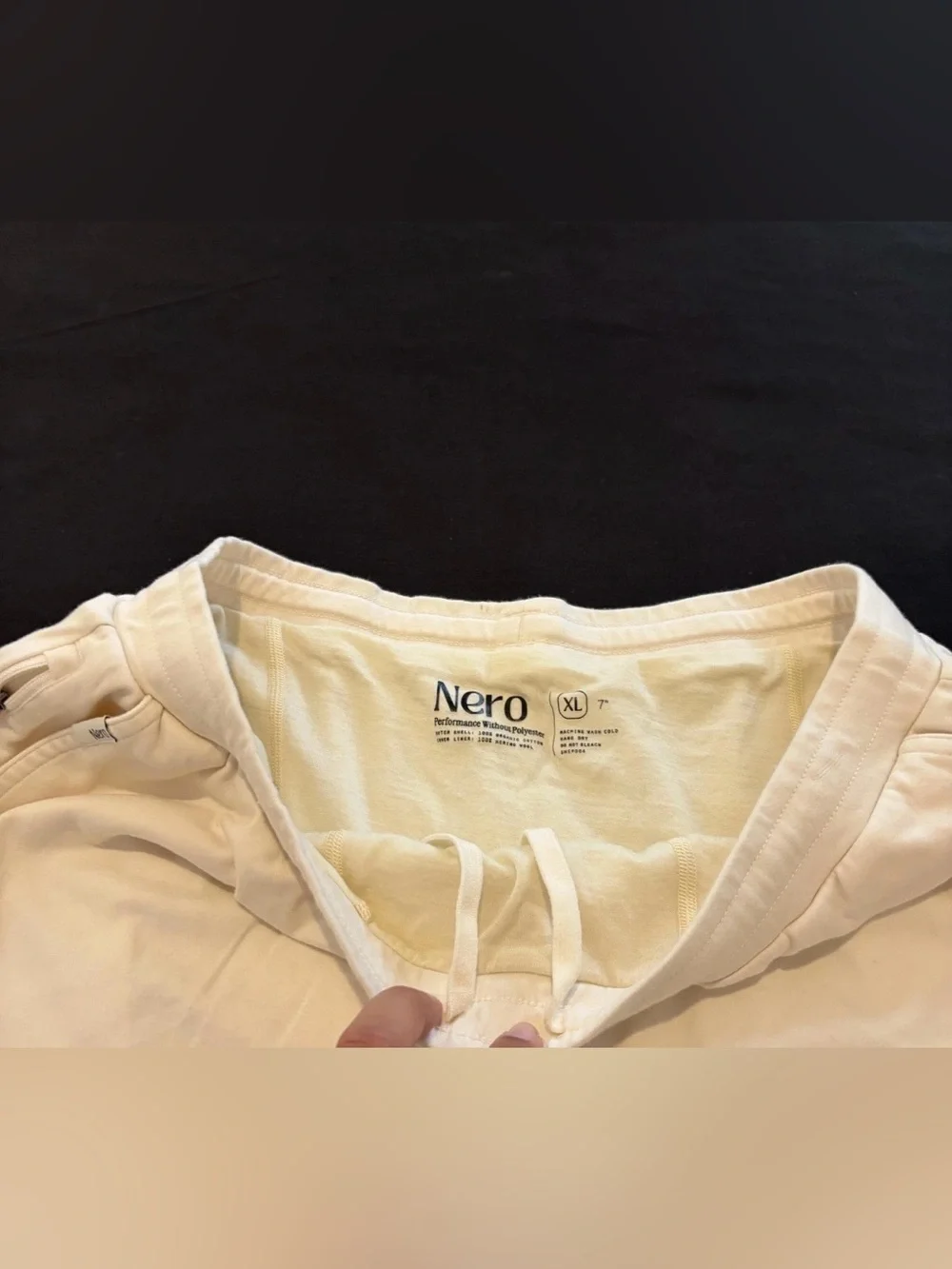 Nero Athletic Shorts Mens XL White Lined Drawstring Zip Pockets Merino 7